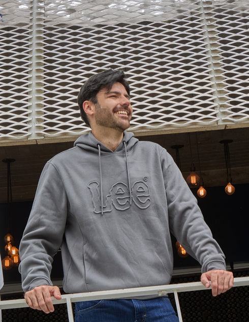 Sudadera con capucha LEE en color gris para caballero